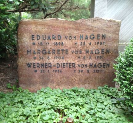 Grabstein Margarete von Hagen, Waldfriedhof Dahlem, Berlin, Deutschland