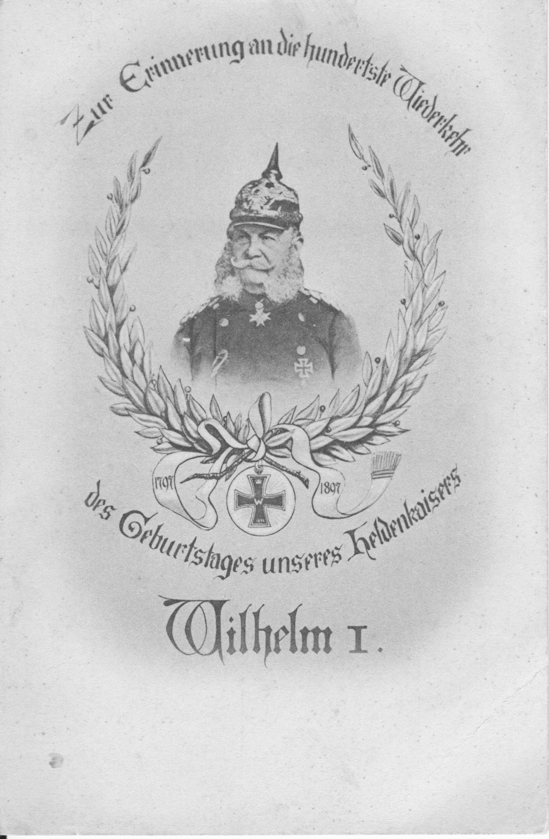 Kaiser Wilhelm I. - Gedenkkarte zum 100. Geburtstag