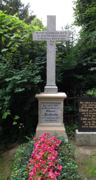 Grabstein Eduard von Pressentin, Friedhof Bornstedt, Brandenburg