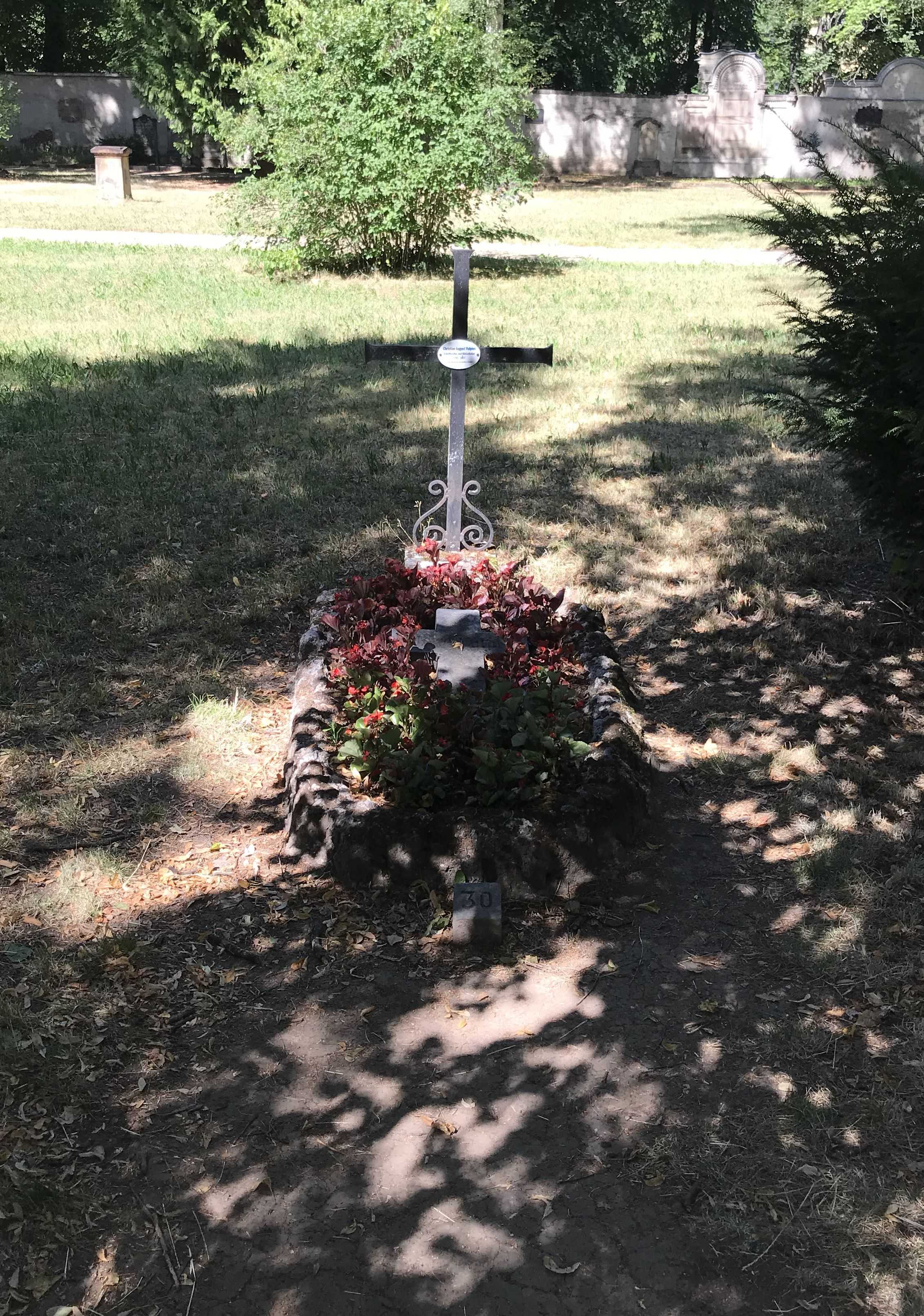 Grabstein Christian August Vulpius, Hauptfriedhof Weimar, Thüringen, Deutschland