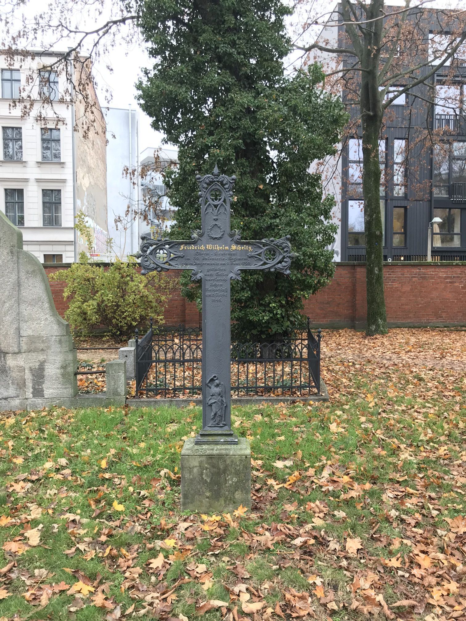 Grabstein Friedrich Wilhelm Scheltz, Alter Garnisonfriedhof Berlin