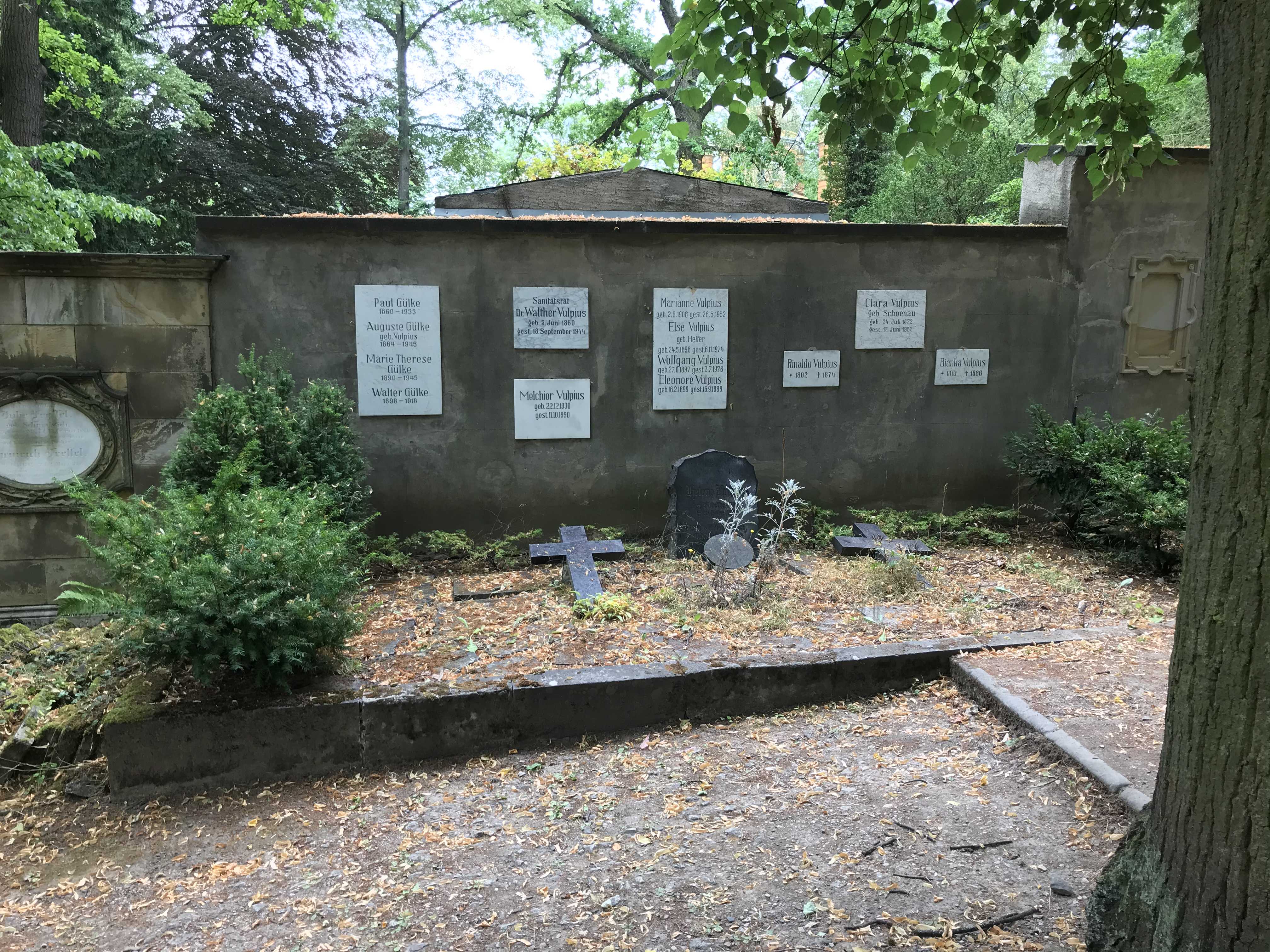 Grabstein Rinaldo Vulpius, Hauptfriedhof Weimar, Thüringen, Deutschland