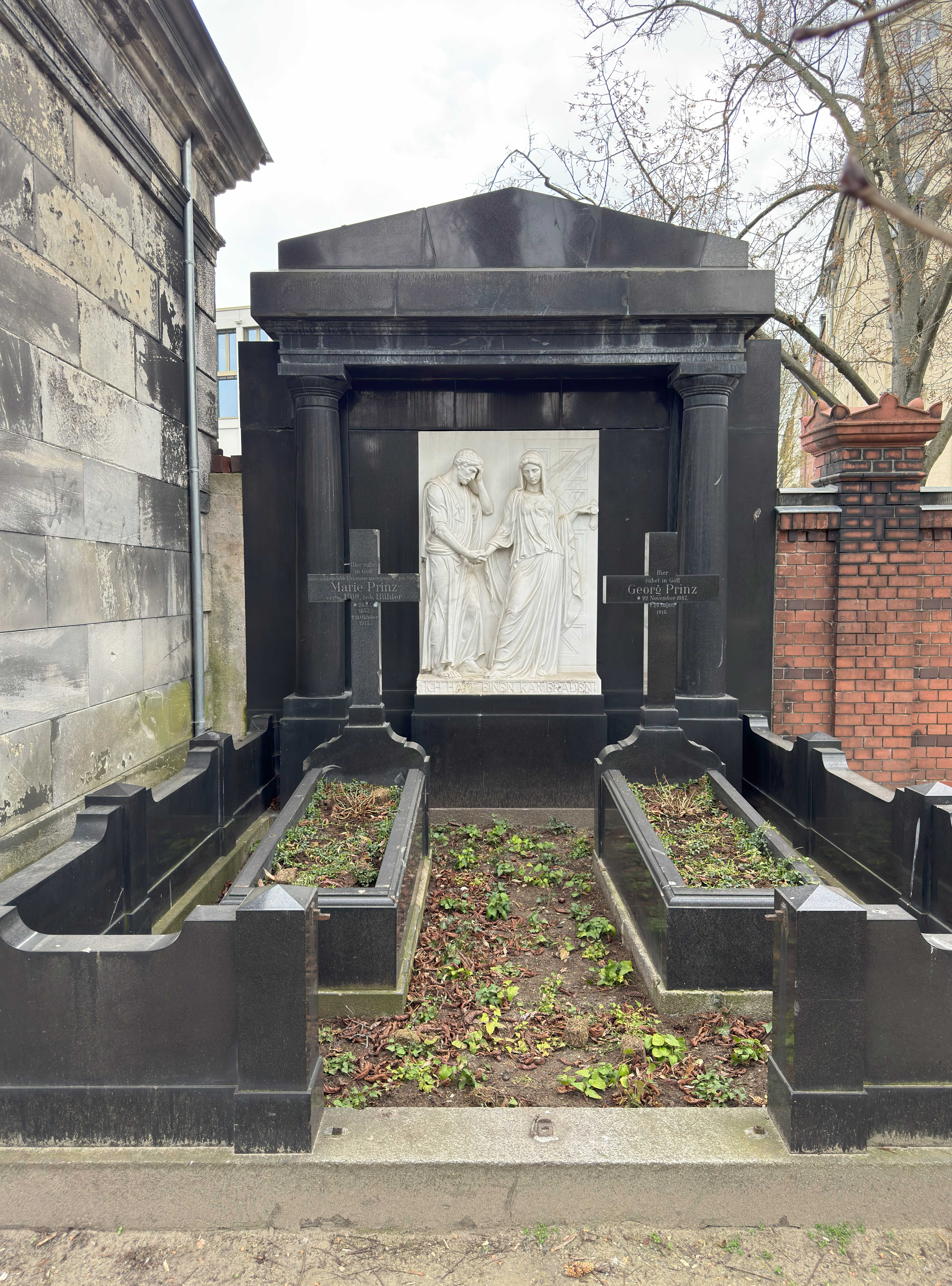 Grabstein Marie Prinz, geb. Bühler, Friedhof III der Jerusalems- und Neuen Kirchengemeinde, Berlin-Kreuzberg, Deutschland