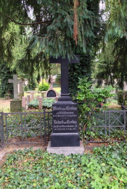 Grabstein Marie von Cretius, geb. Crüsemann, Friedhof Bornstedt, Brandenburg