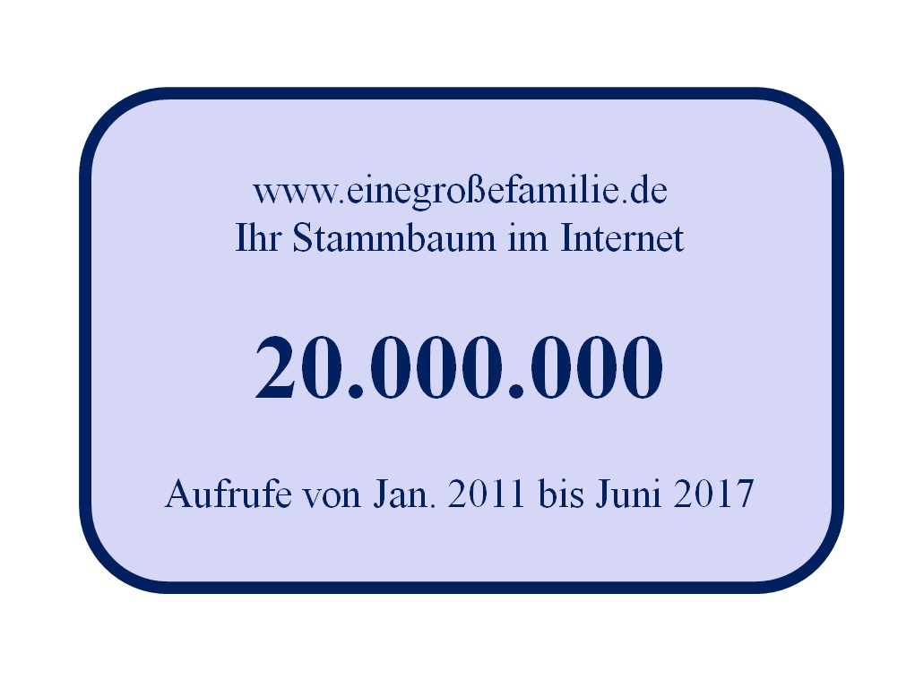 www.einegrossefamilie.de 20.000.000 Aufrufe Jan. 2011 bis Juni 2017